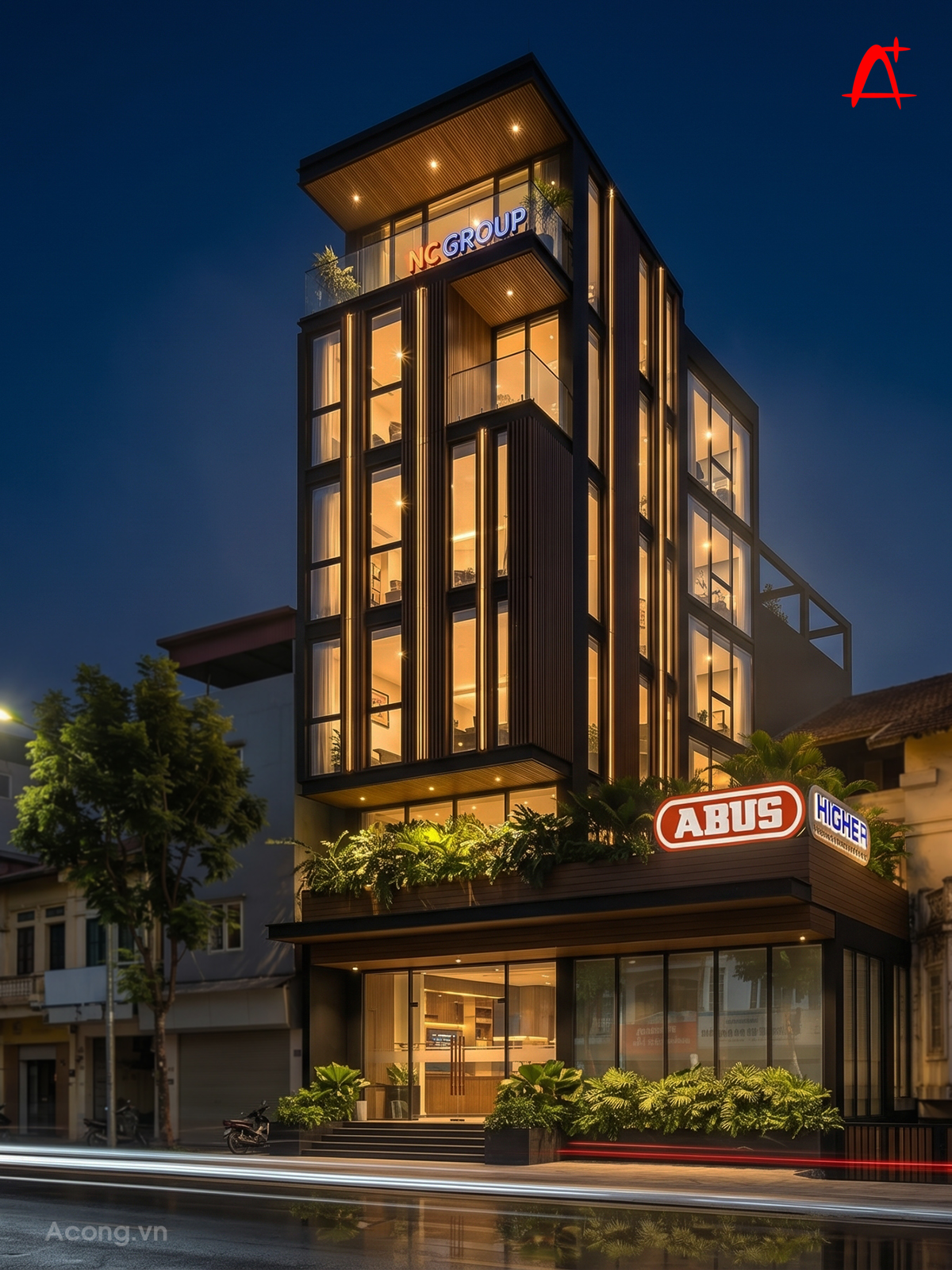 Thiết kế t&ograve;a nh&agrave; văn ph&ograve;ng c&ocirc;ng ty NC phong c&aacute;ch c&ocirc;ng nghiệp